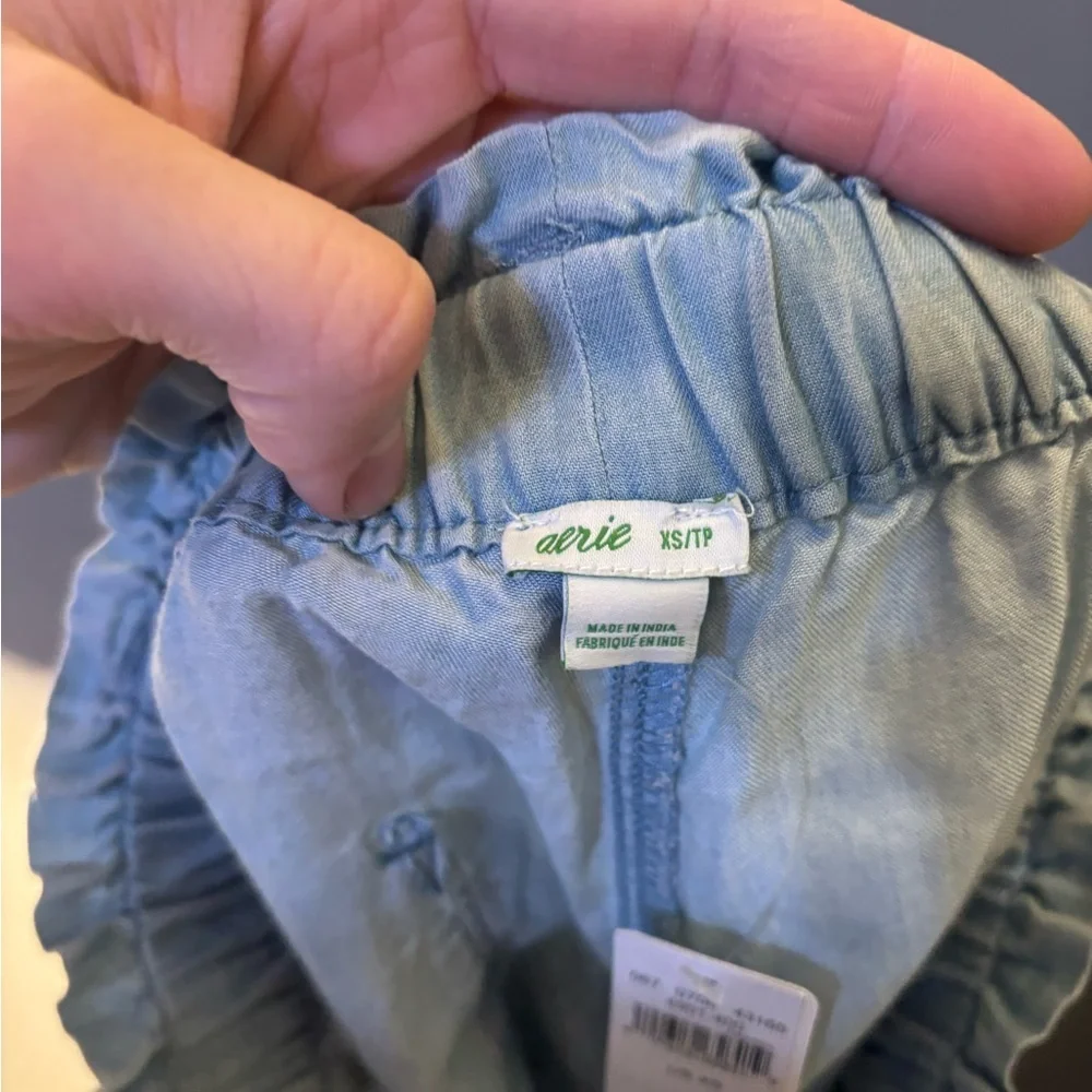 Aerie Light Blur Chambray Paperbag Shorts Size XS